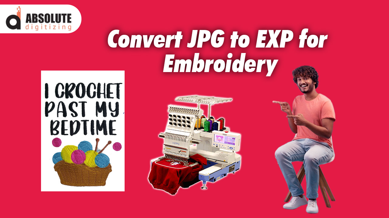 Convert JPG to EXP for Embroidery